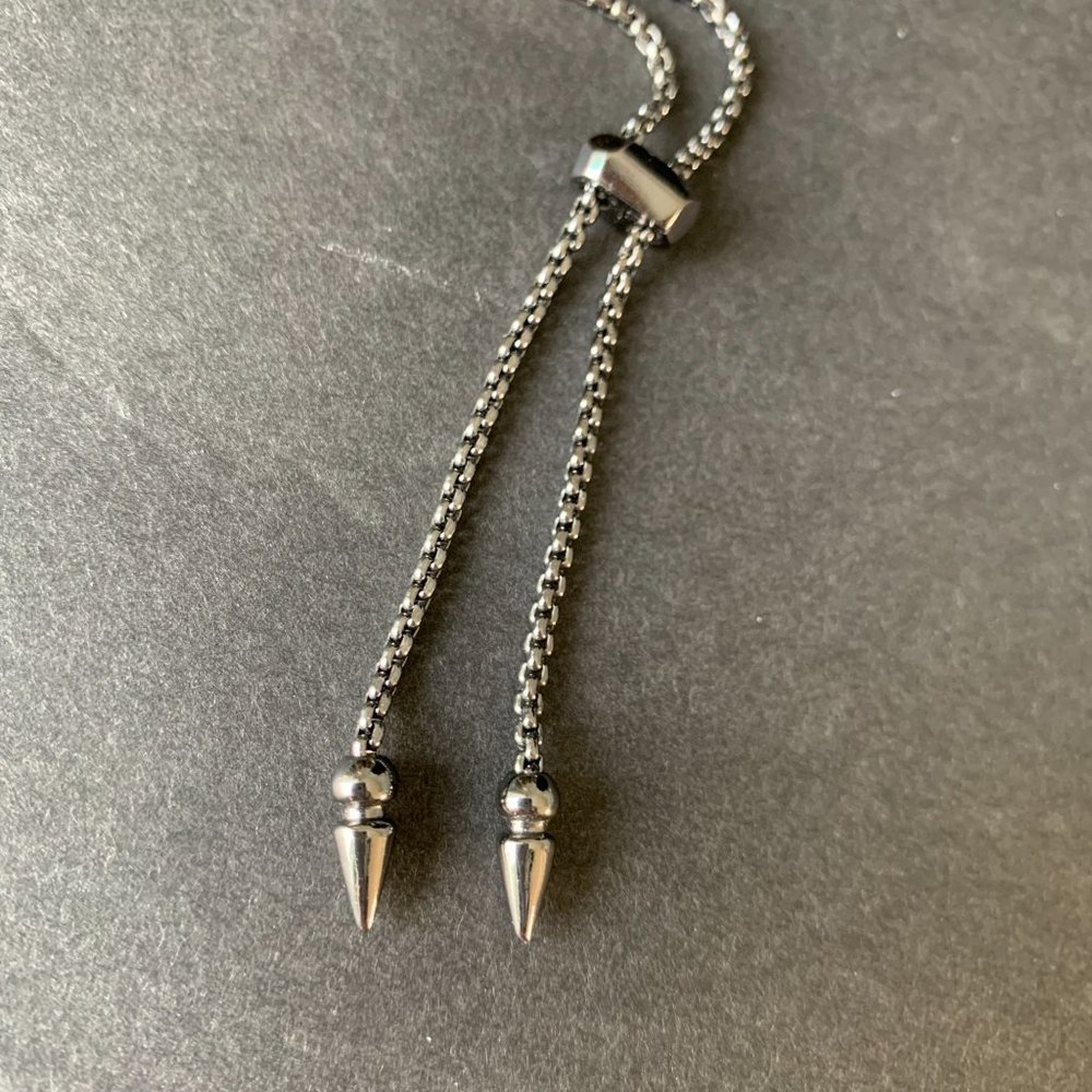 Kendra Scott 'Scottie' Adjustable Pendant Necklace Hematite Metal White … - Picture 5 of 11